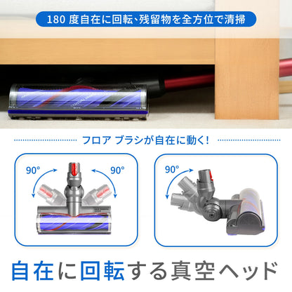 【ヘア絡み防止】ダイソンV8 交換ヘッド 43本櫛歯 設計 硬質フローリング 短毛カーペット対応 ダイソン V8 V10 V11 V15 SV10 SV10K SV12 SV14 SV22 SV25 互換 コードレス掃除機用 アップグレード版