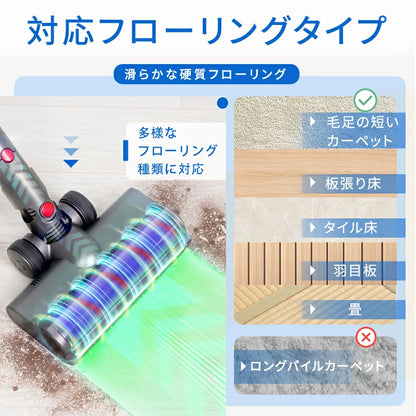 ダイソン SV18 掃除機交換 ヘッド グリーンライト ほこり検知 ソフトローラー 掃除機交換ヘッド ダイソン V12 Detect/V12 Digital Slim/SV18FF/SV20FF/SV30ABL/SV46ABL互換モデル V12掃除機交換用ソフトローラーヘッド