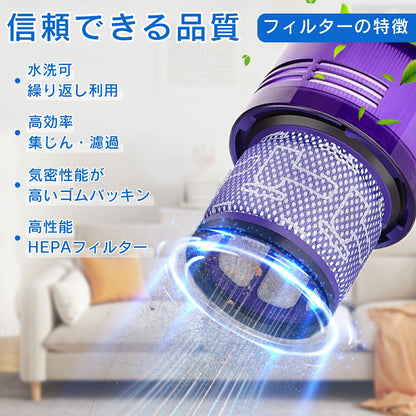ダイソン V11 フィルター SV14 SV15 SV22 V15 シリーズ 用 フィルター Dyson 掃除機フィルター 交換フィルター コードレス掃除機フィルター 互換品 洗濯可能
