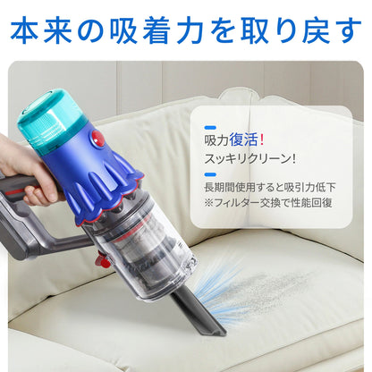 ダイソン V12 フィルター SV20 SV30 互換フィルター コードレス掃除機 互換フィルター 2個セット ブルー色 高性能交換用フィルター 水洗い可能