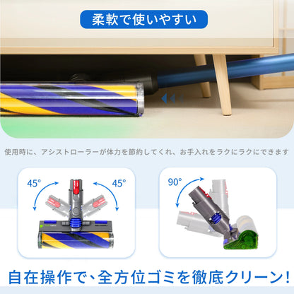 【緑色ホコリ検知】ダイソン V12 ヘッド SV18 ヘッド ソフトローラー 掃除機交換ヘッド ダイソン V12 Detect V12 Digital Slim SV18FF SV20FF SV30ABL SV46ABL 対応 V12掃除機用の交換用ソフトローラーヘッドは 超柔軟 床傷つけず