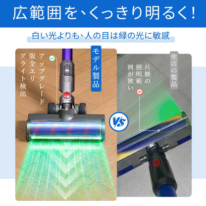 ダイソン V6 交換 ヘッド グリーンライト ほこり検知 ソフトローラー 掃除機交換ヘッド ダイソン V6 DC58 DC59 DC61 DC62 DC74互換モデル V6 掃除機交換用ソフトローラーヘッド