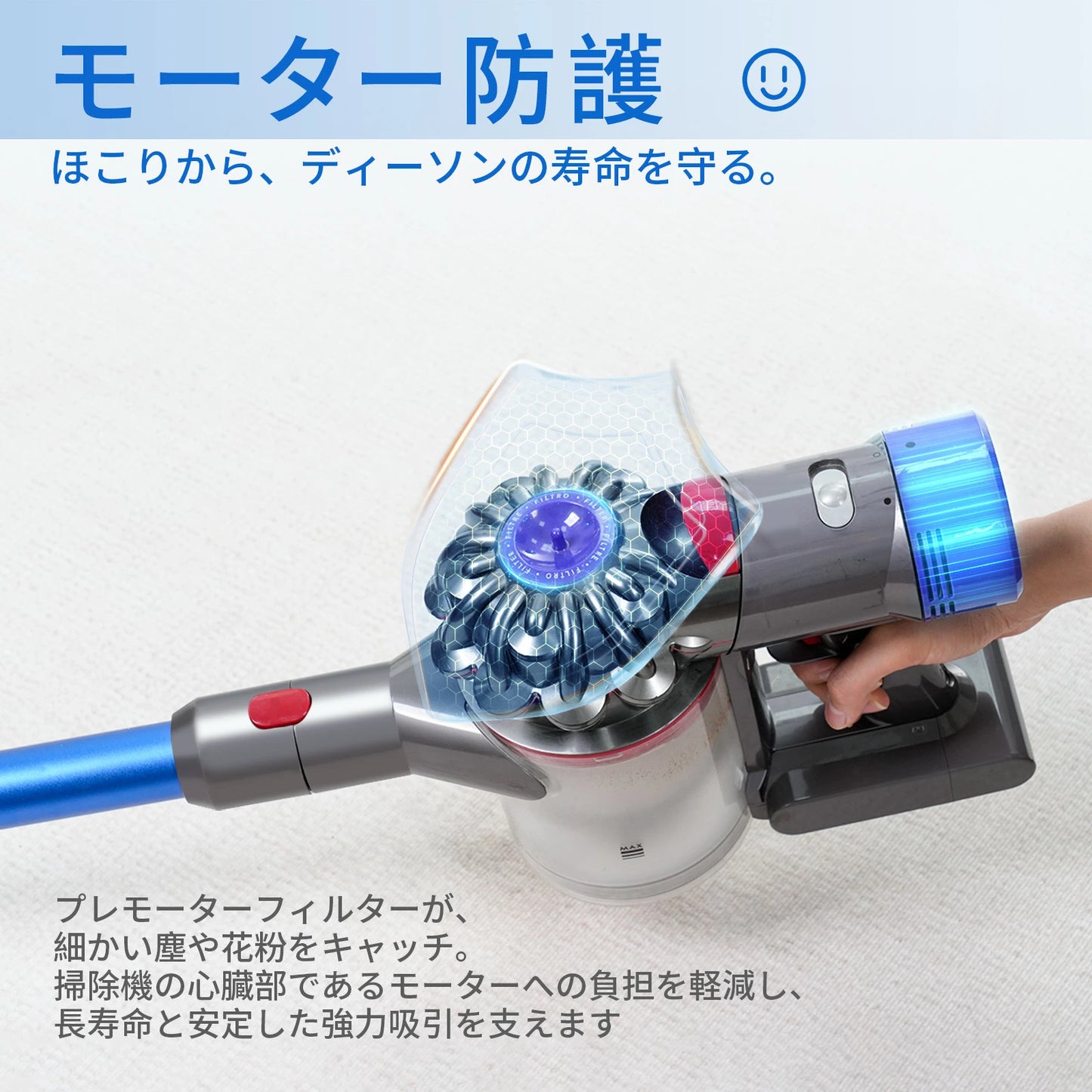 ダイソン V7 V8 フィルター 互換品 4個 SV10 SV11 HH11 掃除機 交換用フィルター V7 Fluffy V8 Slim Fluffy Extra 交換フィルター 2個 プレフィルタ 2個 ポストモーターフィルタ 水洗い